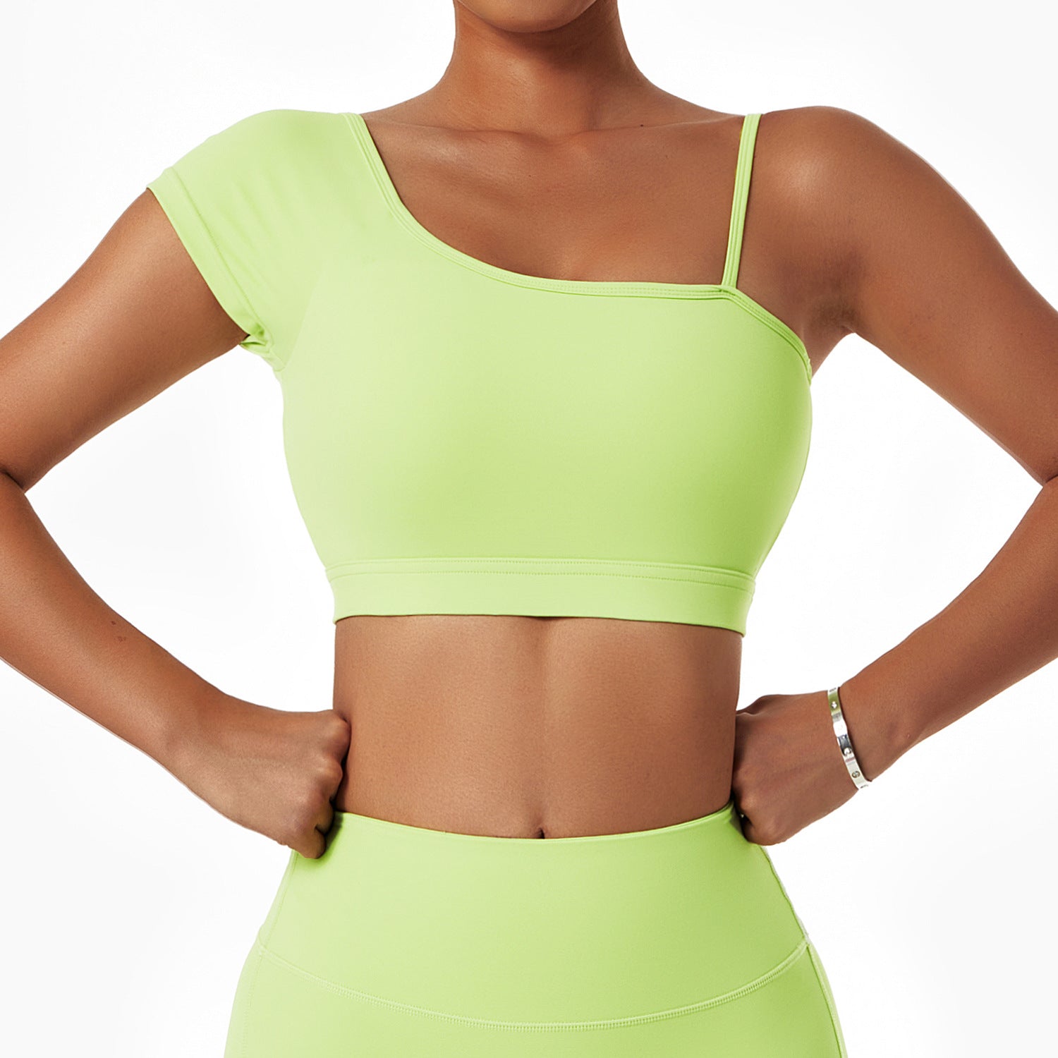Women’s Off‑Shoulder Yoga & Running Set – Sports Bra + Tights