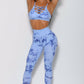 Tie-dye Crisscross Sport Bra and Leggings Set