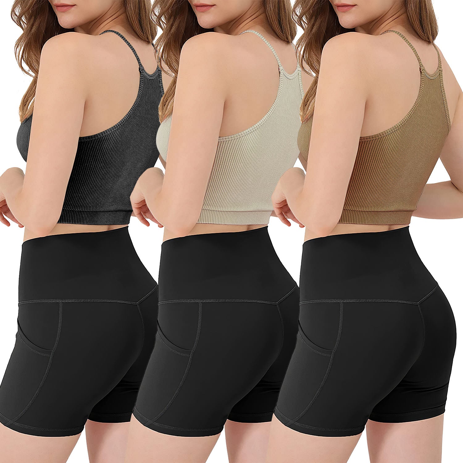 Women’s Summer Ribbed Knit Crop Tank Tops – 3‑Pack, Stretchy & Machine‑Washable