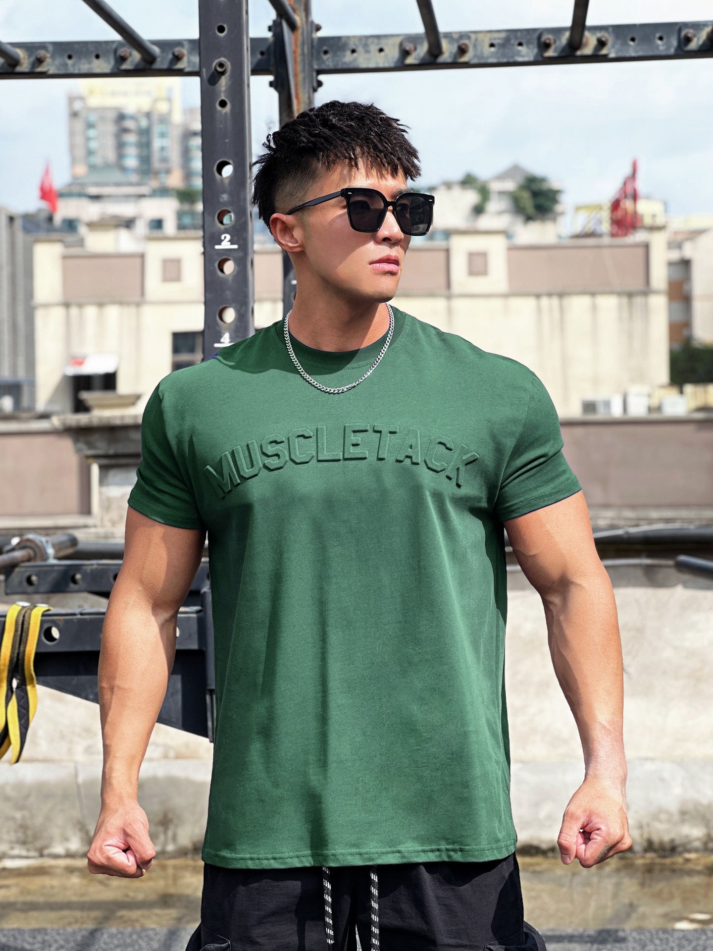 Men's sports loose cotton workout short sleeve T-shirt in multiple colors and sizes