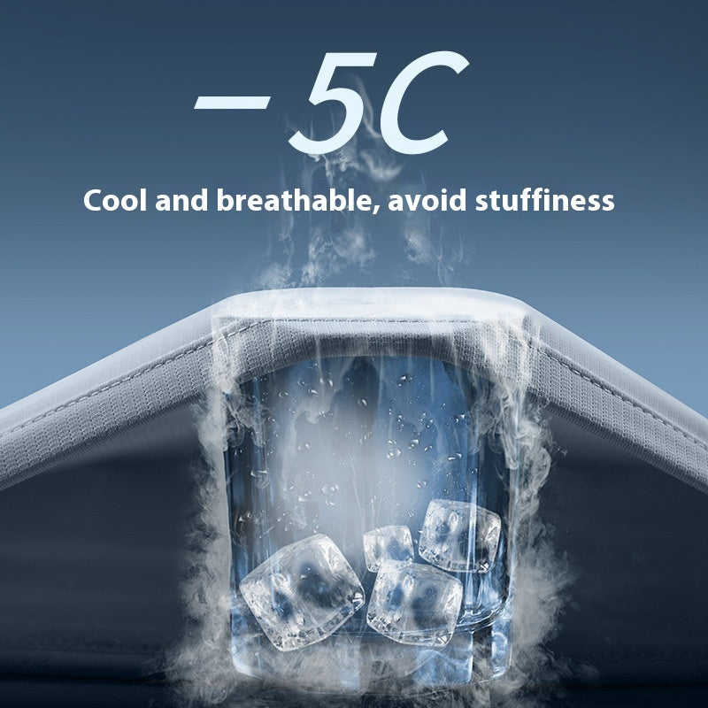 Close-up view of breathable Ice Silk fabric showcasing cooling technology.