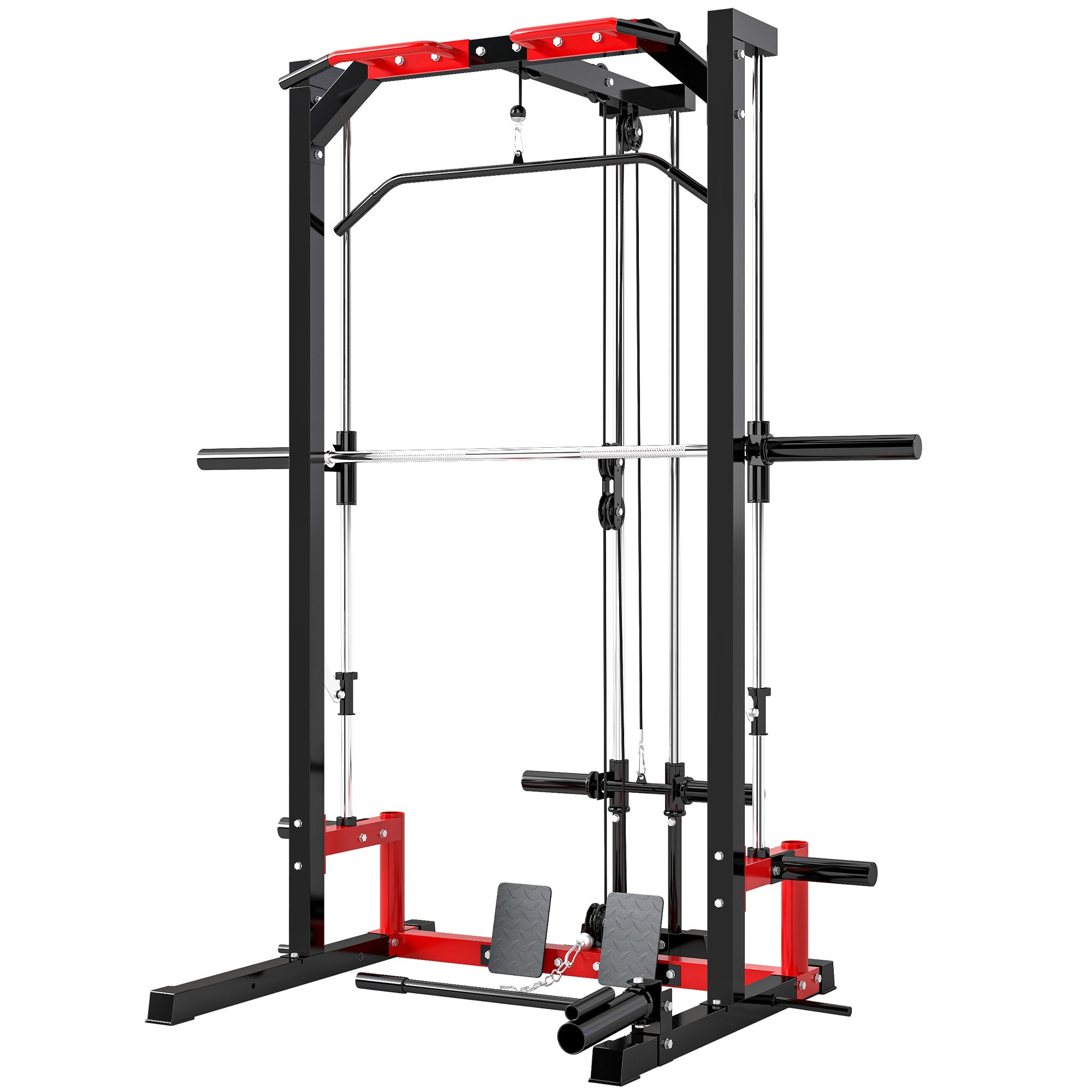 Smith Machine Power Rack – Multi-Function Home Gym with Lat Pulldown & Landmine