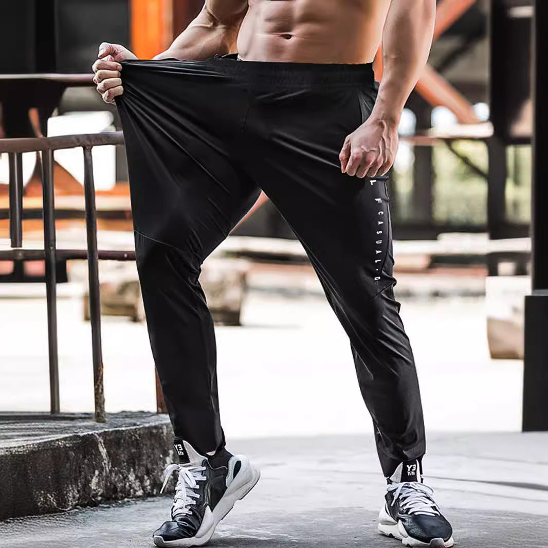 Men’s Outdoor Ice Silk Pants – Thin Quick‑Dry Exercise Wear