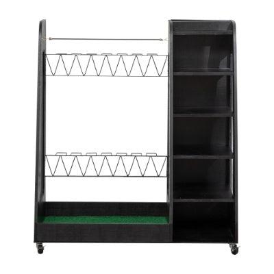 Heritage Wood Golf Bag Organizer – Premium 2-Bag Storage Rack