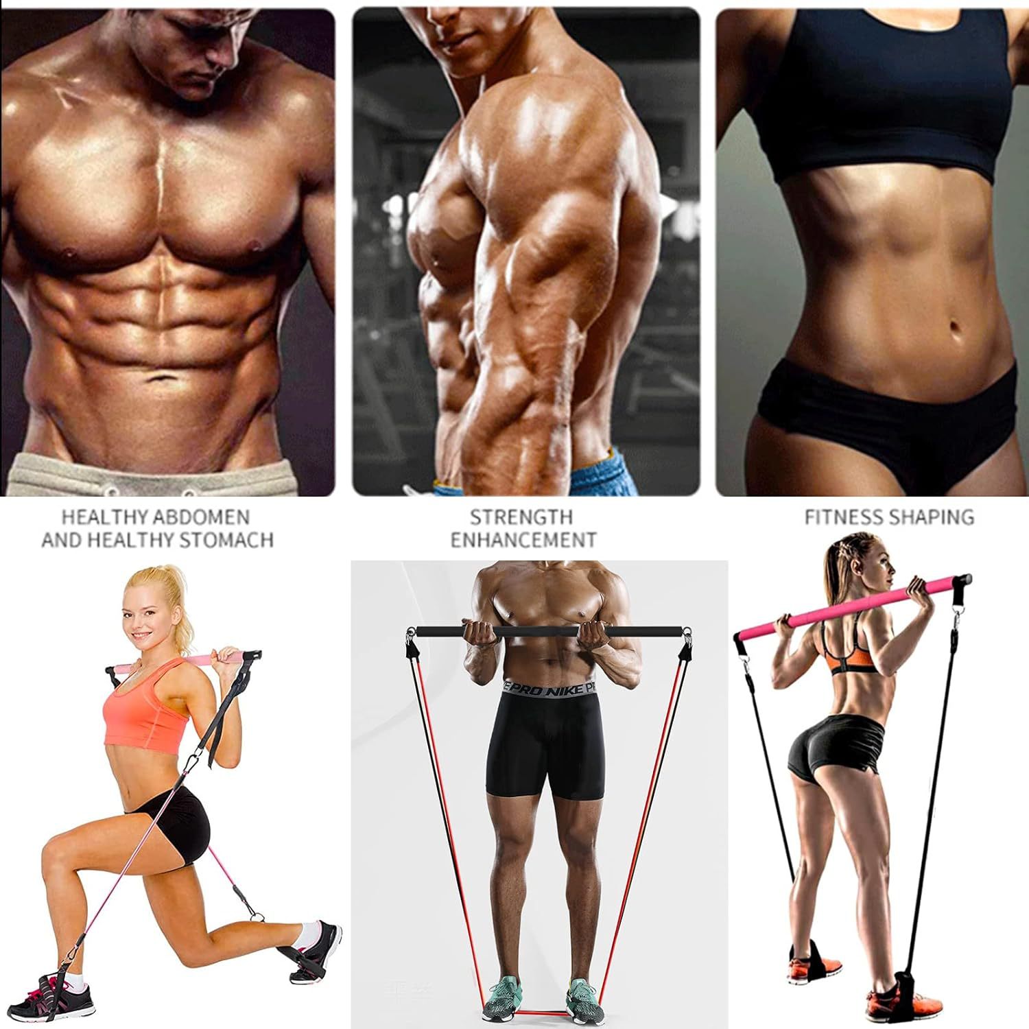 180 lb Resistance Bar Kit – Yoga & Gym Training Set