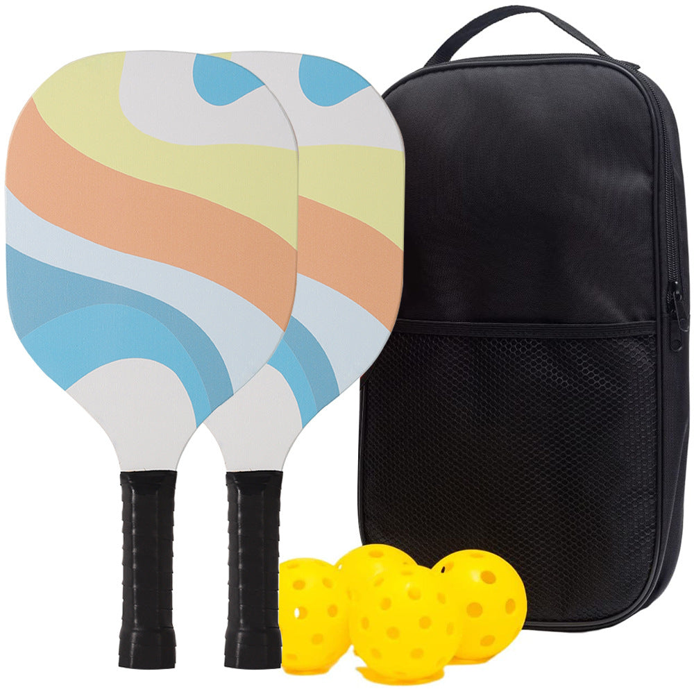 Poplar Wood Pickleball Paddle Set with UV Printing – Durable Paddles + Balls + Bag