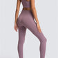 Dark Brown Solid Color Sports Bra and High Waist Leggings Active Set