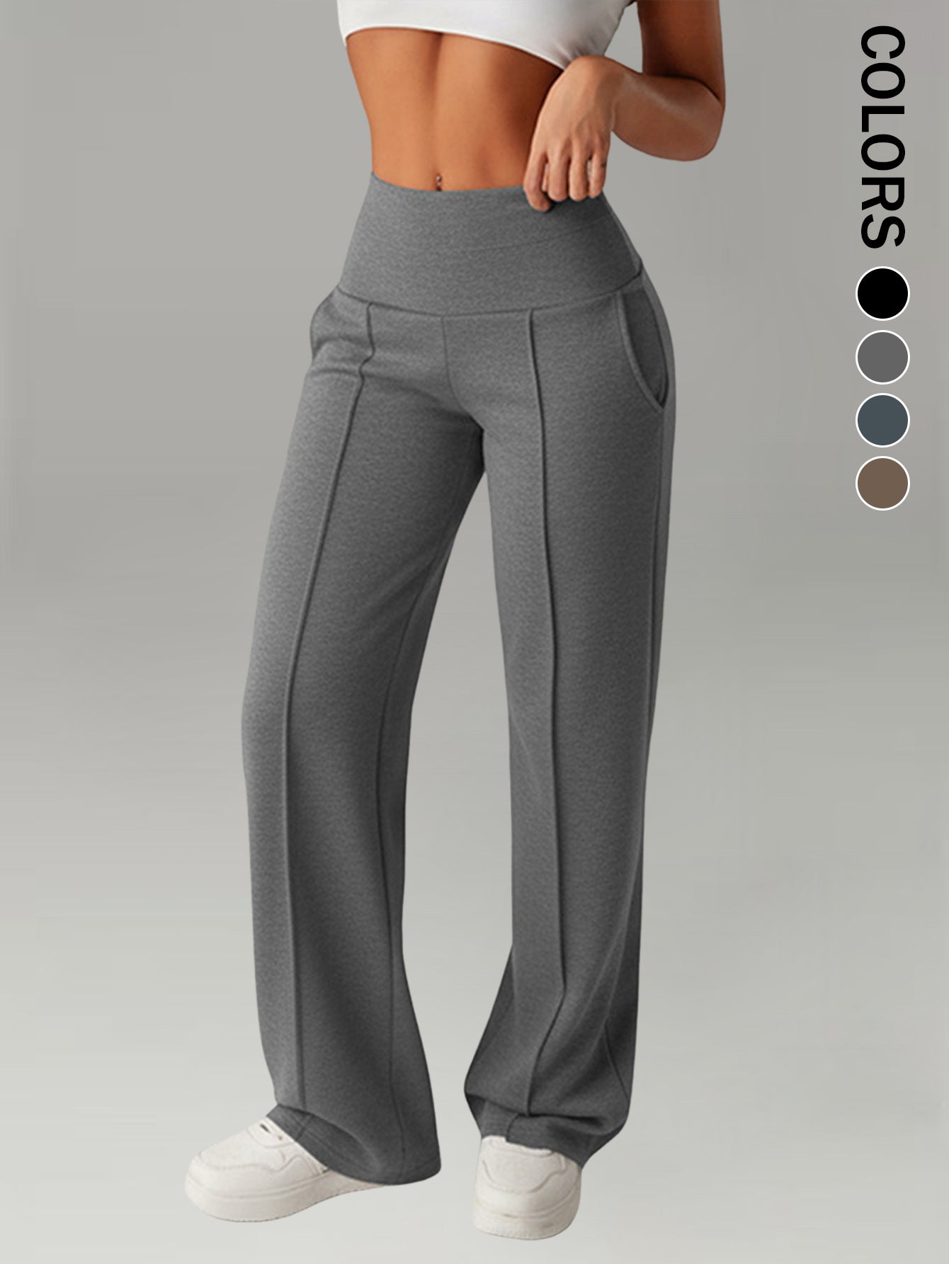 Women's loose straight-leg yoga pants, product detail 2