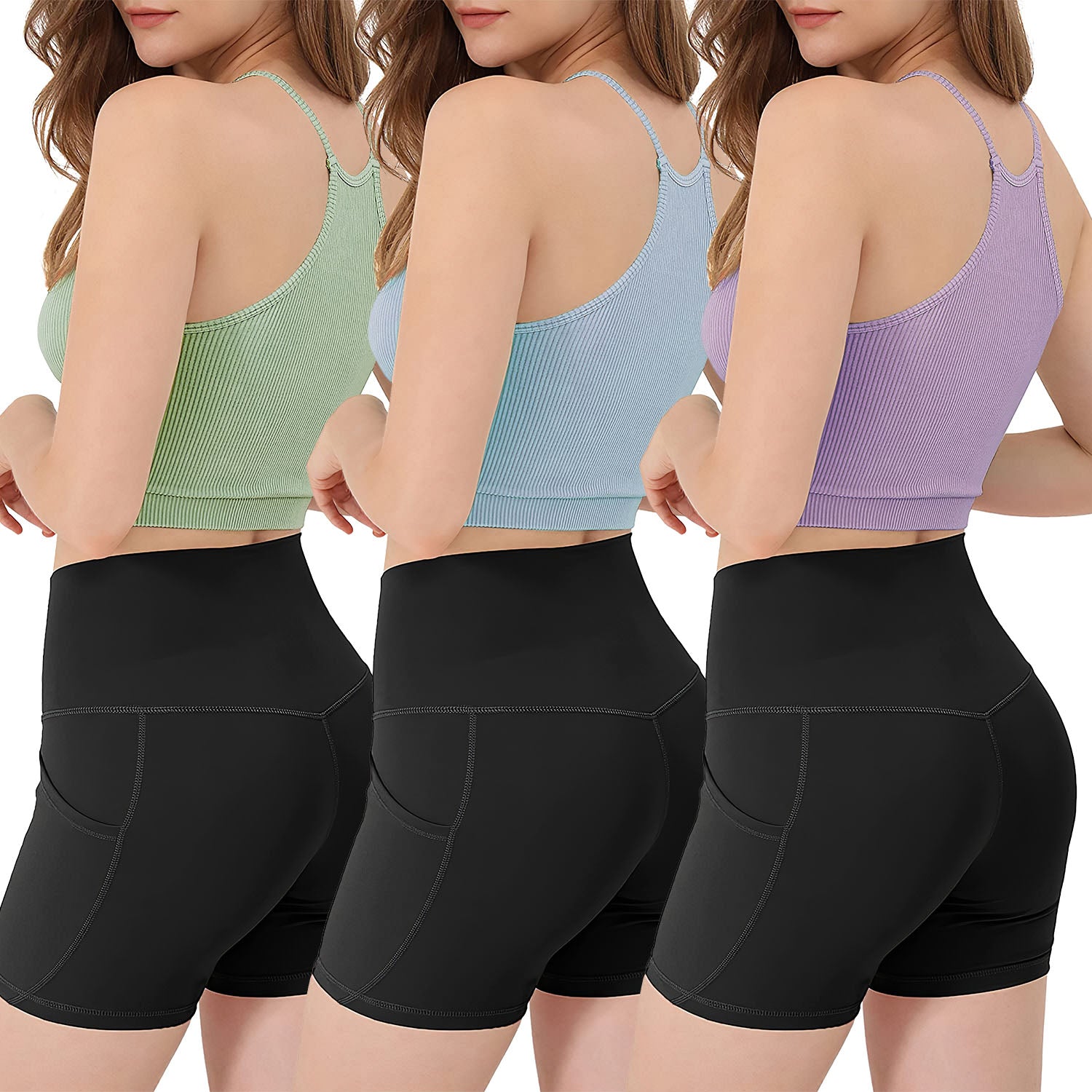 Women’s Summer Ribbed Knit Crop Tank Tops – 3‑Pack, Stretchy & Machine‑Washable