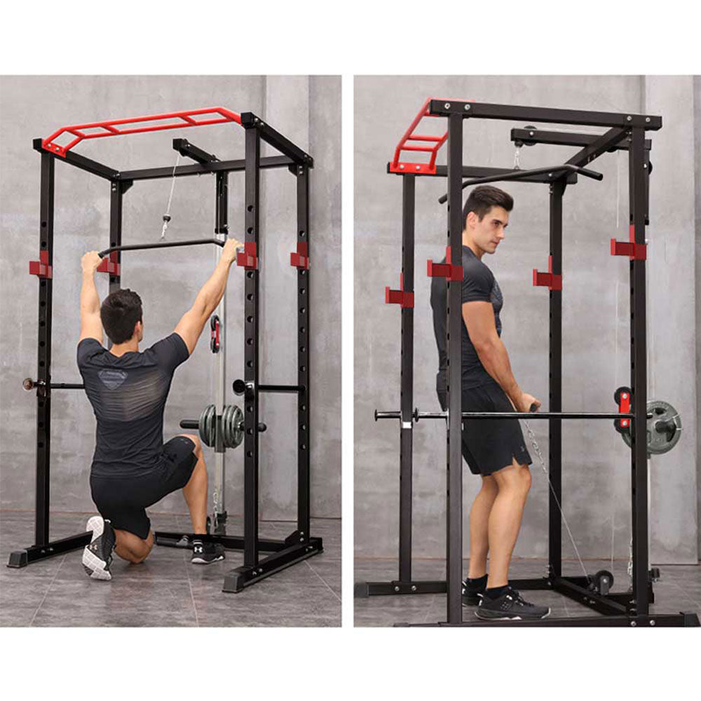 Multi-functional Power Cage Home Adjustable Pullup Squat Rack Capacity Comprehensive Fitness Barbell Rack