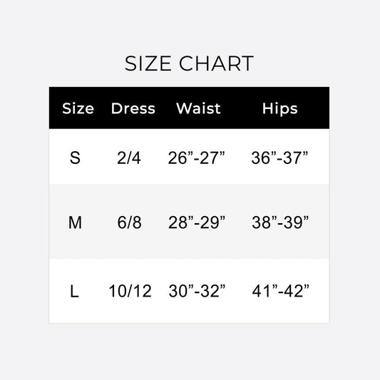 Size chart for ContourFlex leggings including measurements for small, medium, and large sizes.