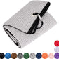 Microfiber Waffle Pattern Golf Towel | Club Groove Cleaner Brush | Foldable Divot Tool with Magnetic Ball Marker (Gray Towel/Brush/Fish Divot)