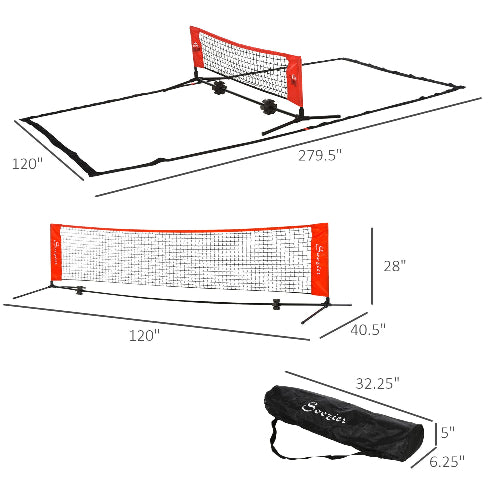 10ft Portable Multi-Sport Training Net – Perfect for Soccer Tennis, Pickleball & More