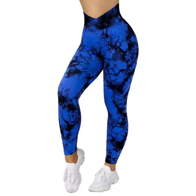 Women’s Seamless Yoga Leggings – Tie‑Dye Push Up Fit