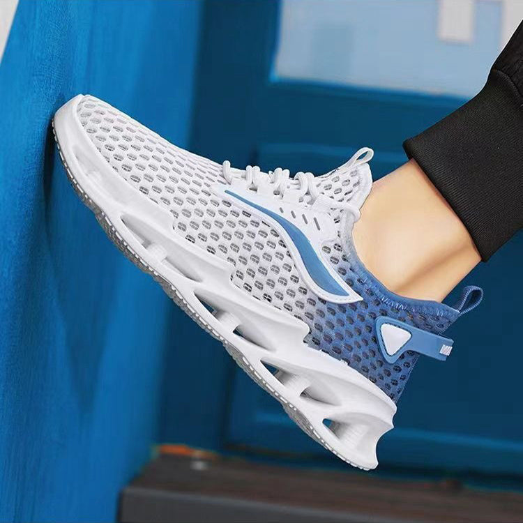 Men's Lace-up Sneakers Mesh Sports Shoes Fashion Hollow-sole Low Top