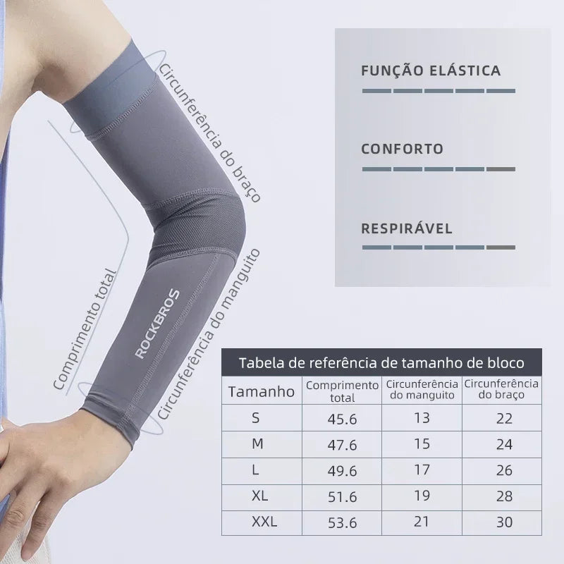 ROCKBROS Ice Fabric Running Camping Arm Warmers Basketball Sleeve Running Arm Sleeve Cycling Sleeves Summer Sports Safety Gear