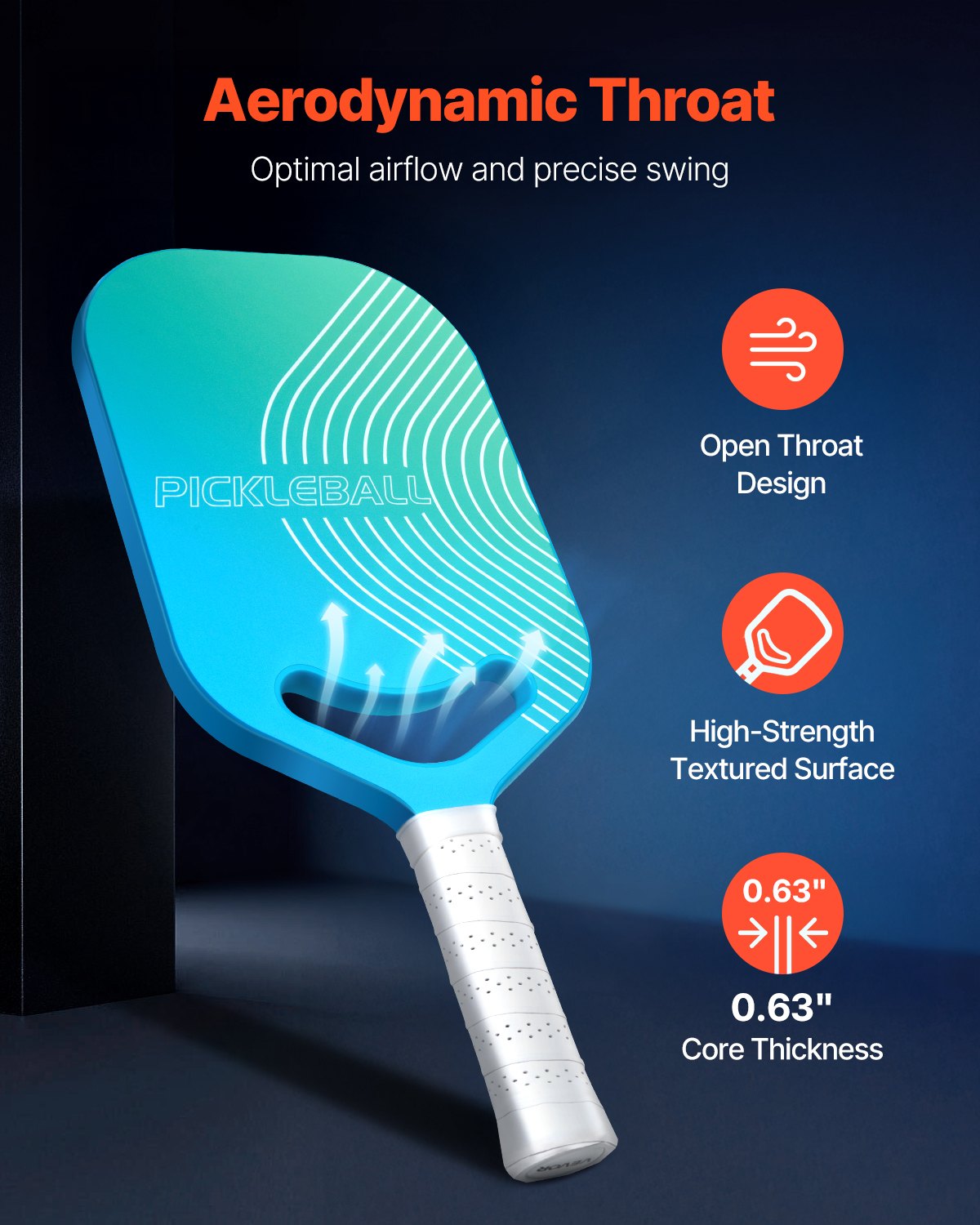 Pro Carbon Fiber Pickleball Paddle – Aero-Throat & Honeycomb Core Edition