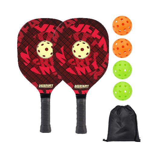 Premium Poplar Wood Pickleball Paddle Set – Vibrant UV Printing & Performance