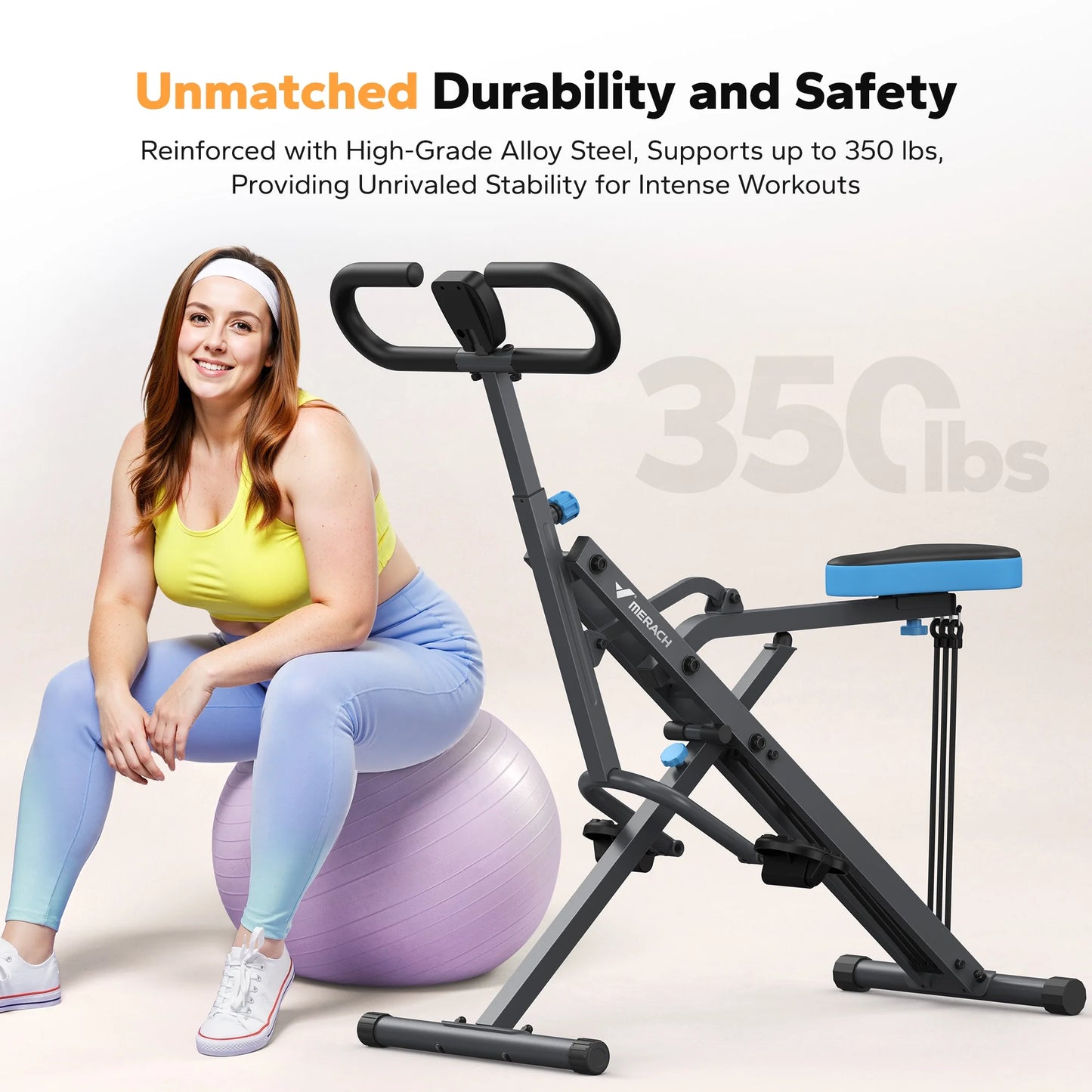 Deep Squat Machine, Adjustble Glutes Workout Equipment for Home Gym, 350 Lbs Capacity