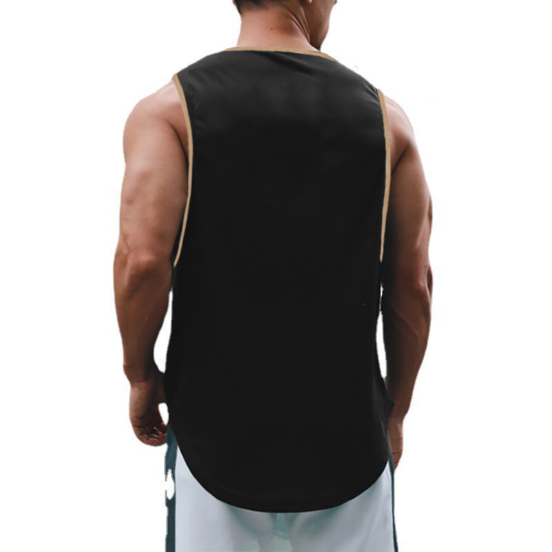 Men's summer workout vest with letter pattern in multiple colors and sizes