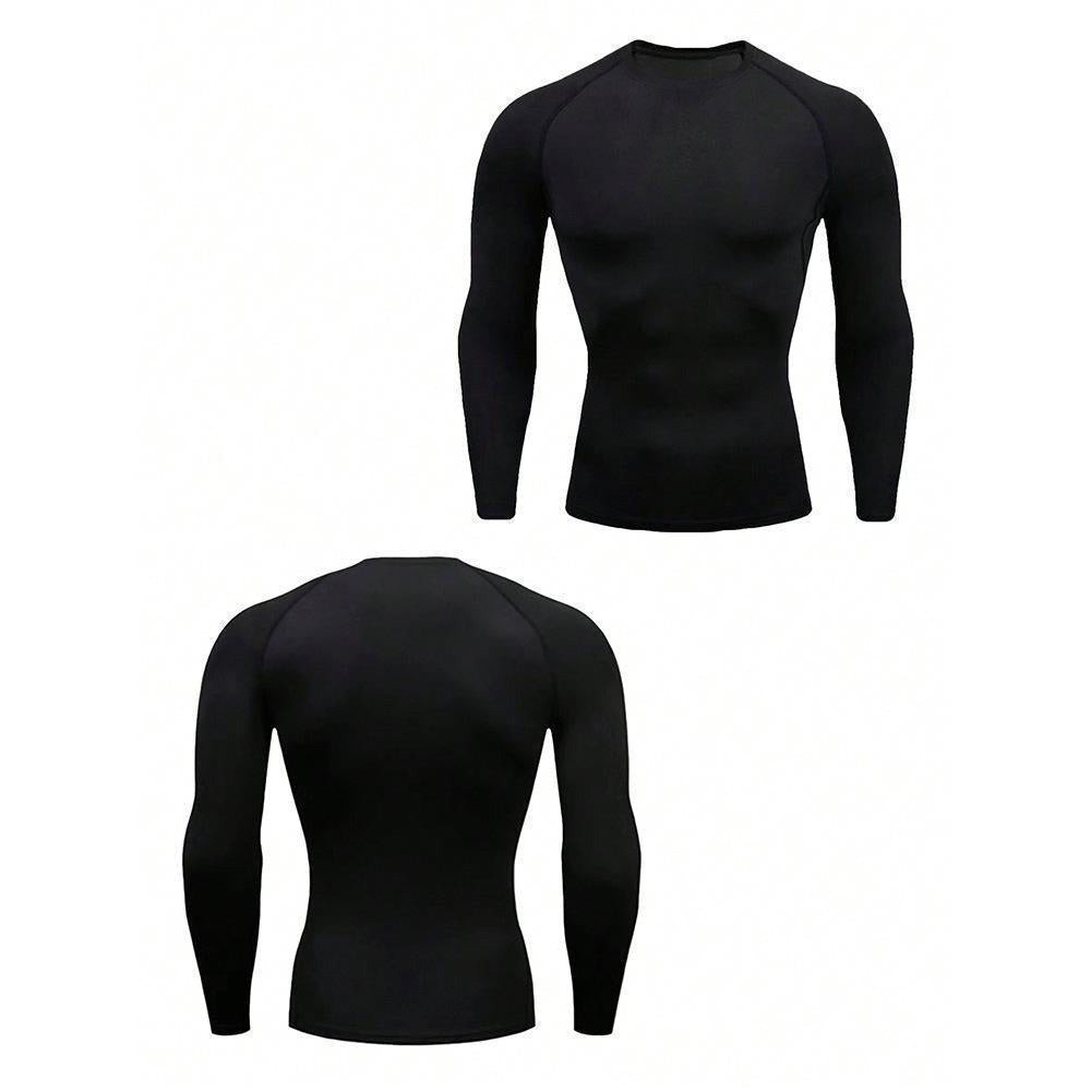 Men's long-sleeve tight-fitting muscle-fit athletic workout T-shirt in various colors and sizes