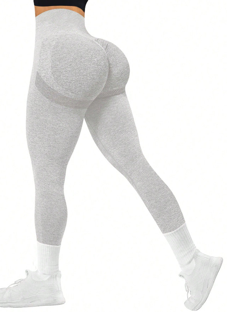 Seamless Peach Tie‑Dye Workout Leggings