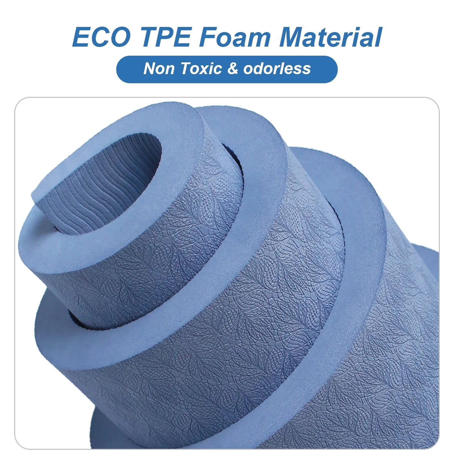 Large Yoga Mat Thick 15MM TPE Non-Slip Exercise Mats for Pilates Fitness Workouts, 78"X51", Blue