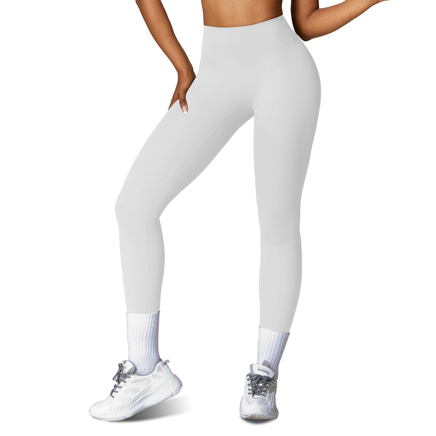 High-Waist Compression Running & Yoga Leggings - 25" Inseam