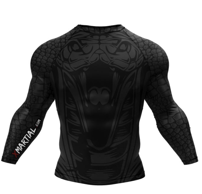 Viper Series: Men’s Black Compression Rash Guard – Stealth Grey Edition
