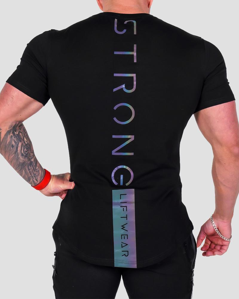 Men's slim-fit cotton gym t-shirt, colour option 1