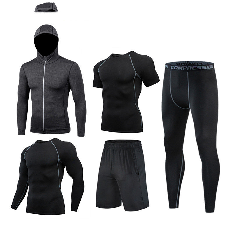 5-Piece Men’s Training Suit - Quick-Dry Running Set