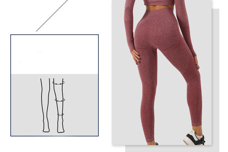 Women's seamless crop top and high-waist leggings set, product detail 5
