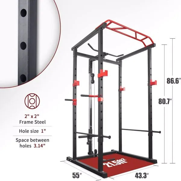 Premium Multi-Use Power Cage for Home Gym with Adjustable Ra