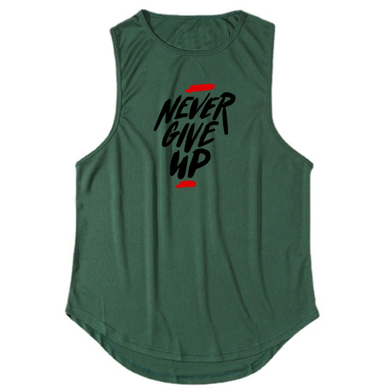 Men's summer workout vest with letter pattern in multiple colors and sizes