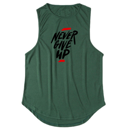 Men's summer workout vest with letter pattern in multiple colors and sizes