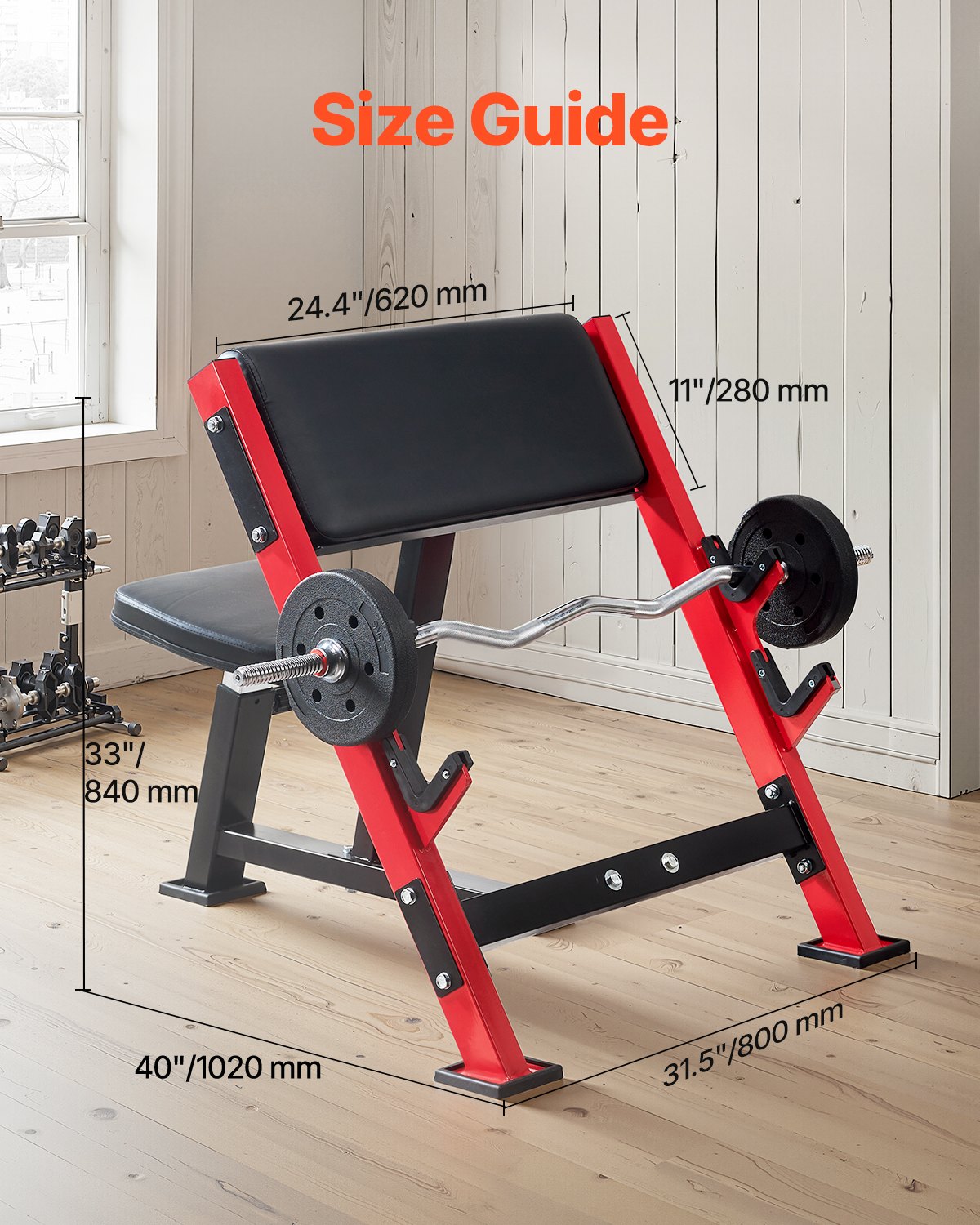 Elite Arm Isolation Preacher Curl Bench – 660lb Heavy-Duty Station