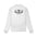 Youth Muscle Warrior Workout long sleeve pullover in white and black cotton, loose fit sportswear