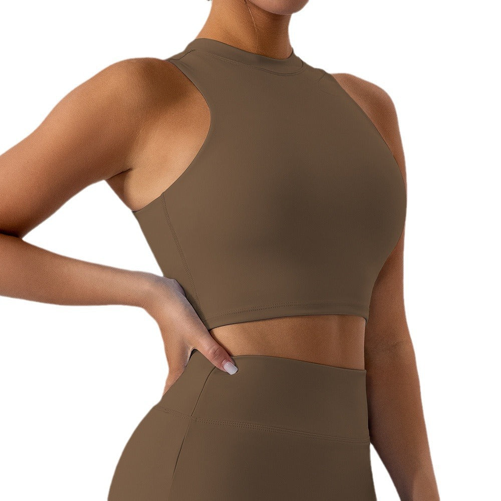Women’s Beauty‑Back Half‑Turtleneck Yoga Top