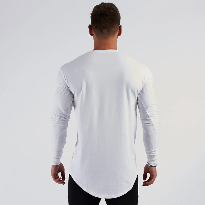 Men’s muscle workout sports long-sleeved T-shirt and tights for running and training