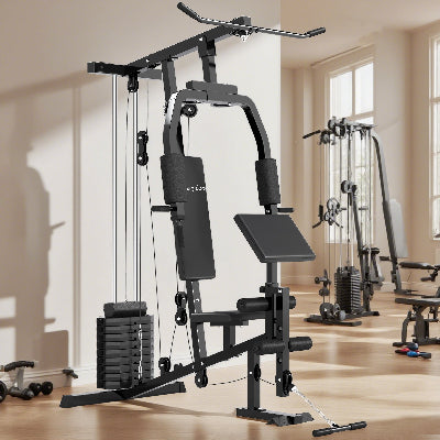 Premium Multifunction Home Gym System with 99-Lb Weight Stac