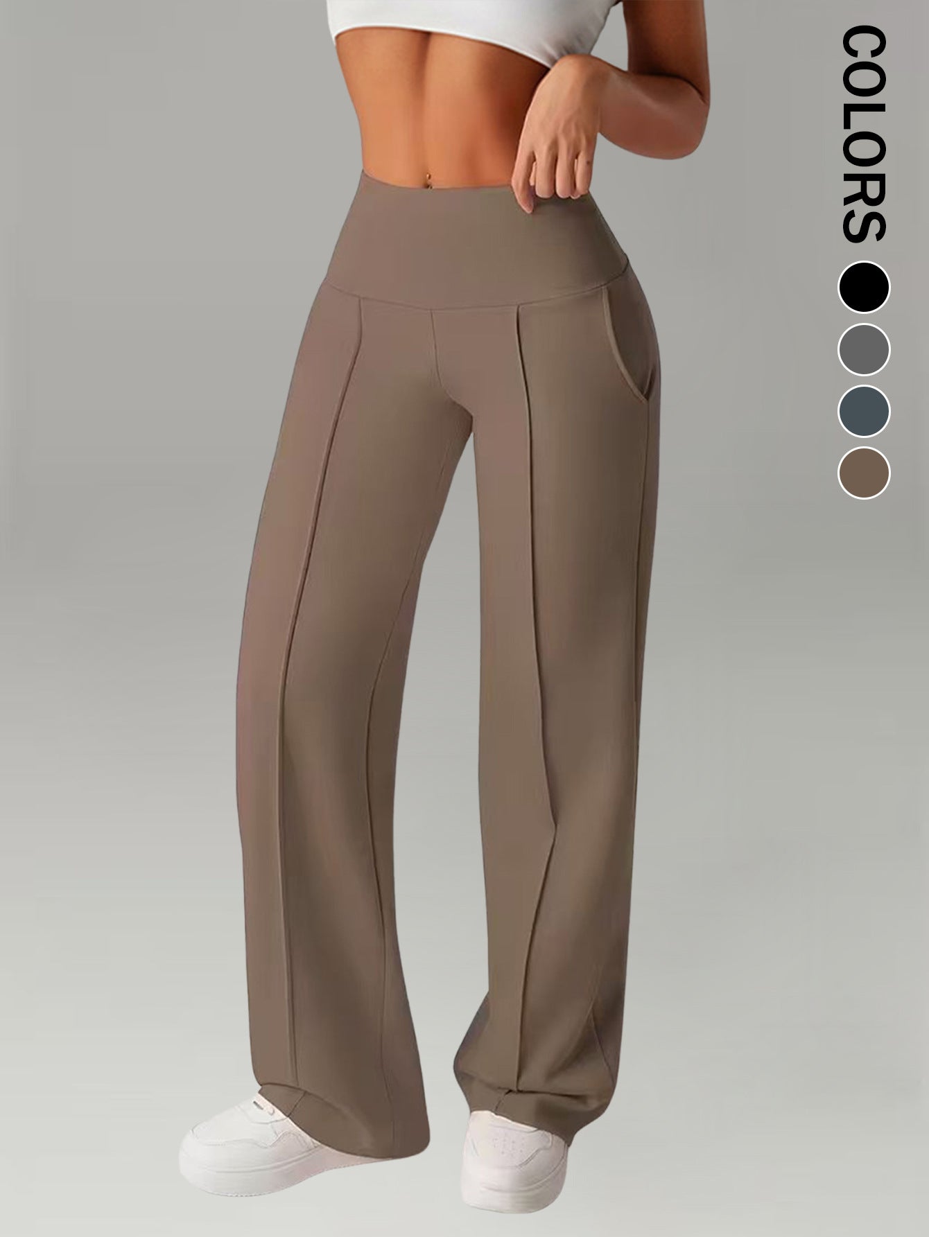 Women's loose straight-leg yoga pants, product detail 3