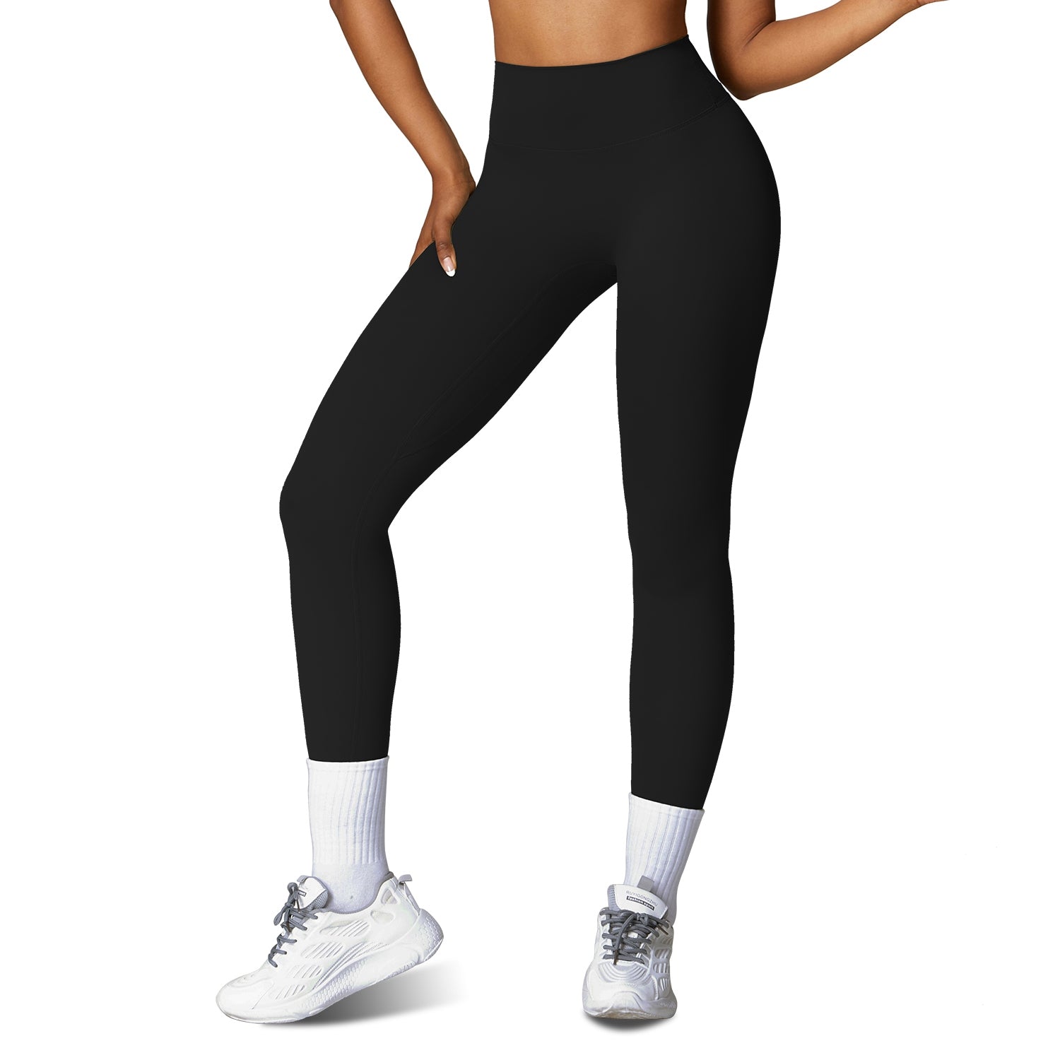 High-Waist Compression Running & Yoga Leggings - 25" Inseam