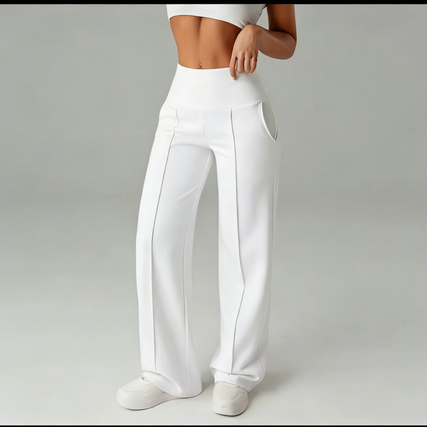 Women's high-waist wide-leg sweatpants, photo 1