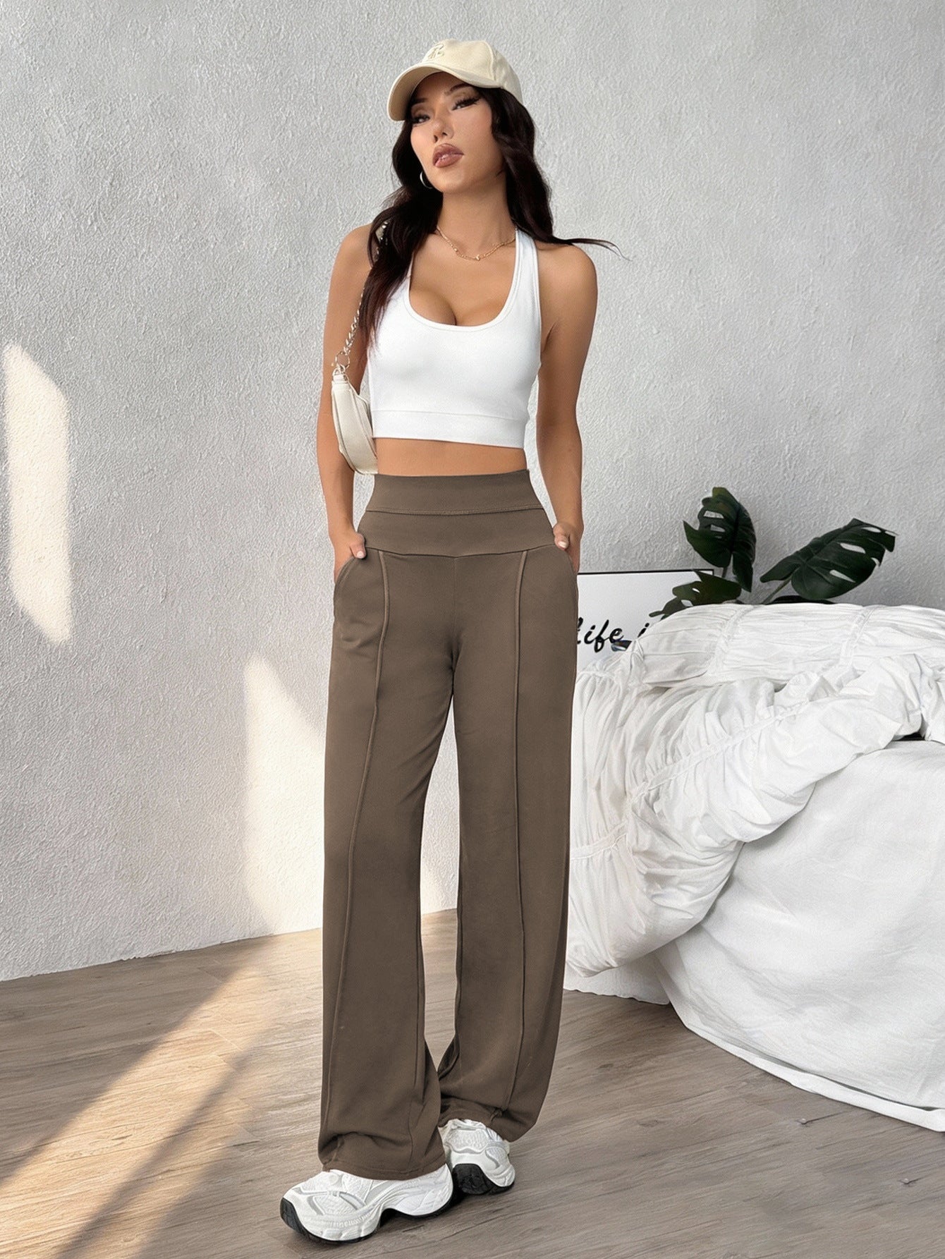 Women's quick-dry straight-leg workout pants, product detail 4