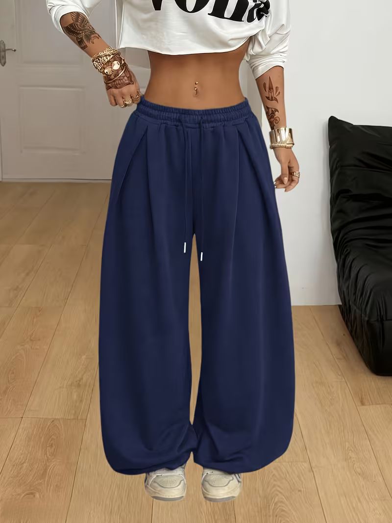 Women's pleated wide-leg sweatpants, photo 8