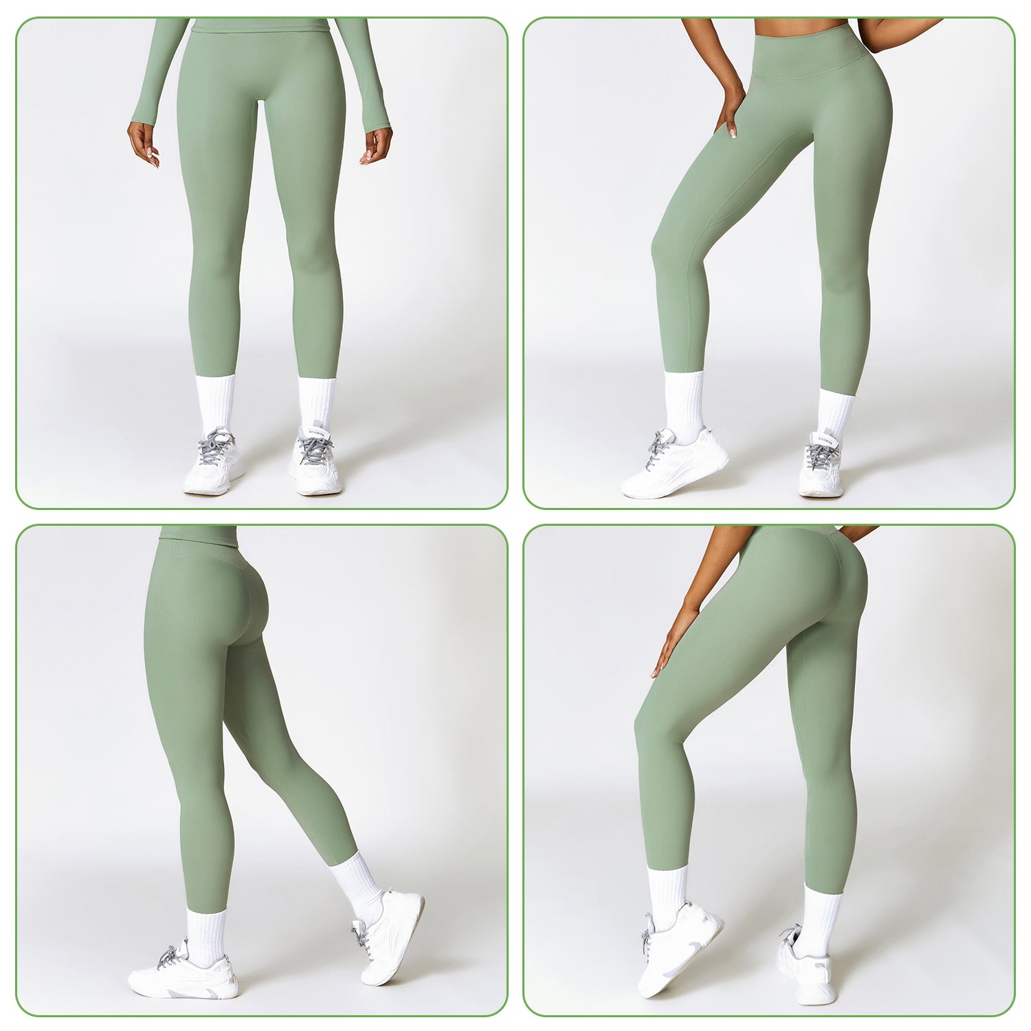 High-Waist Compression Running & Yoga Leggings - 25" Inseam