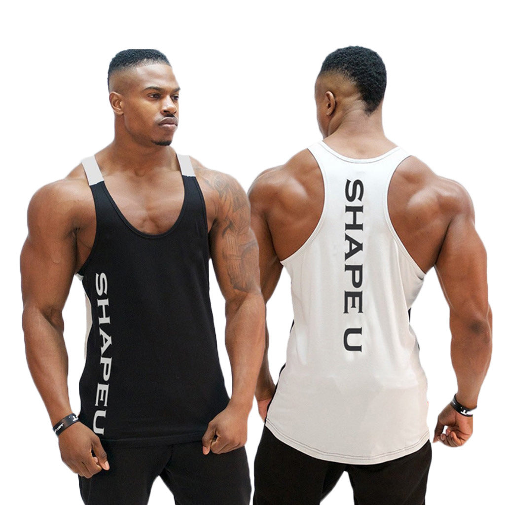 Men’s Sports Tank – Breathable U‑Neck Contrast Training Wear