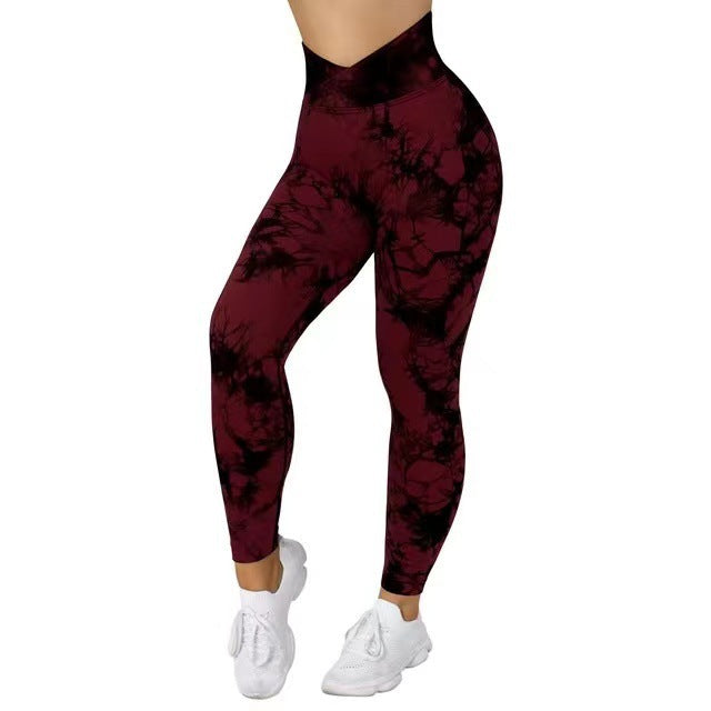 Women’s Seamless Yoga Leggings – Tie‑Dye Push Up Fit