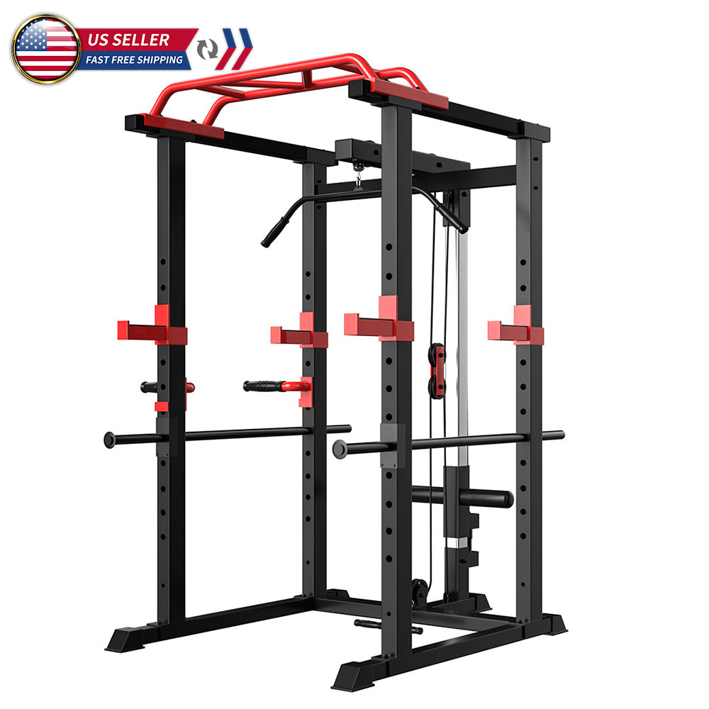 Multi-functional Power Cage Home Adjustable Pullup Squat Rack Capacity Comprehensive Fitness Barbell Rack
