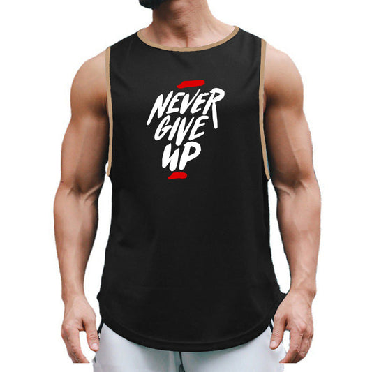 Men's summer workout vest with letter pattern in multiple colors and sizes